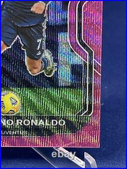 20-21 Chronicles Soccer Cristiano Ronaldo 1st Print #01/19 Fotl Pink Wave Prizm