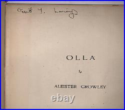 ALEISTER CROWLEY, OLLA, 1946, FIRST EDITION, 1 of 500, POETRY, OCCULT, THELEMA