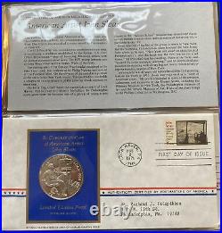 Book with 9 Limited Edition Proof Sterling silver Numismatic First Day covers by