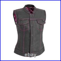 First MFG Jessica Leather Motorcycle Vest Limited Edition MC Vest