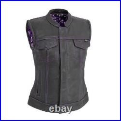 First MFG Jessica Motorcycle Leather Vest Limited Edition MC Vest