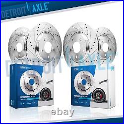 Front Rear Drilled Disc Brake Rotors for Land Rover Discovery Range Rover Sport