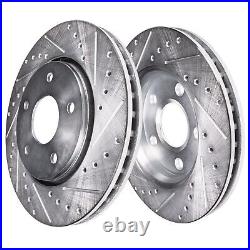 Front Rear Drilled Disc Brake Rotors for Land Rover Discovery Range Rover Sport