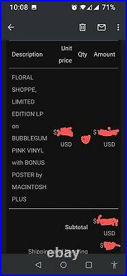 Macintosh Plus Floral Shoppe Bubblegum Pink Vinyl OESB Vaporwave OG 1ST PRESS
