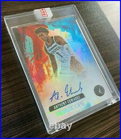 NBA Hoops Anthony Edwards Rookie Auto Hoops Art SSP RC 1st ON CARD HOLO SEALED