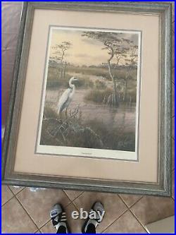 Phil CAPEN First Limited Edition Lithograph Print American Egret Signed