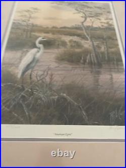 Phil CAPEN First Limited Edition Lithograph Print American Egret Signed