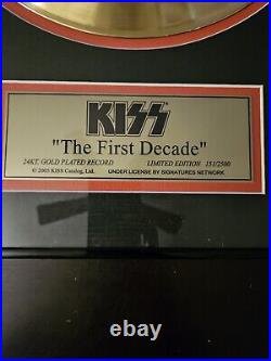 RARE KISS 2005 The First Decade 24KT Gold Plated Record Limited Edition 151/2500