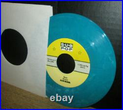 Rare 1990 1st press NIRVANA sliver+dive SUB POP SINGLES CLUB 7Blue Swirl 1OWNER