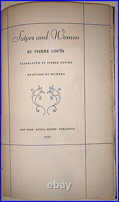 SIGNED, LIMITED EDITION, SATYRS AND WOMEN, by PIERRE LOUYS, MAJESKA, 1930, First
