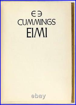 SIGNED LIMITED FIRST EDITION EIMI 1933 e e cummings HARDCOVER withDUSTJACKET