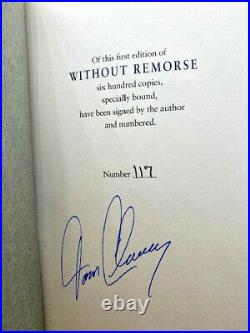 SIGNED LIMITED first edition TOM CLANCY WITHOUT REMORSE fine in slipcase