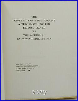 The Importance of Being Earnest OSCAR WILDE SIGNED Limited First Edition 1st