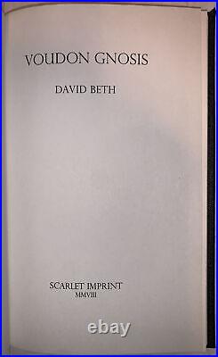 VOUDON GNOSIS, by DAVID BETH, 2008, FIRST LIMITED EDITION, 1 of 555, OCCULT
