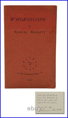 Whoroscope SAMUEL BECKETT Signed Limited First Edition 1st 1930 Hours Press