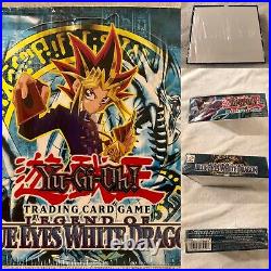 Yu-Gi-Oh! Factory Sealed Blue Eyes LOB Booster Box 2002, Complete 1st Exodia+